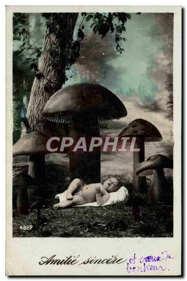 CPA Champignon Champignons Enfant Bebe
