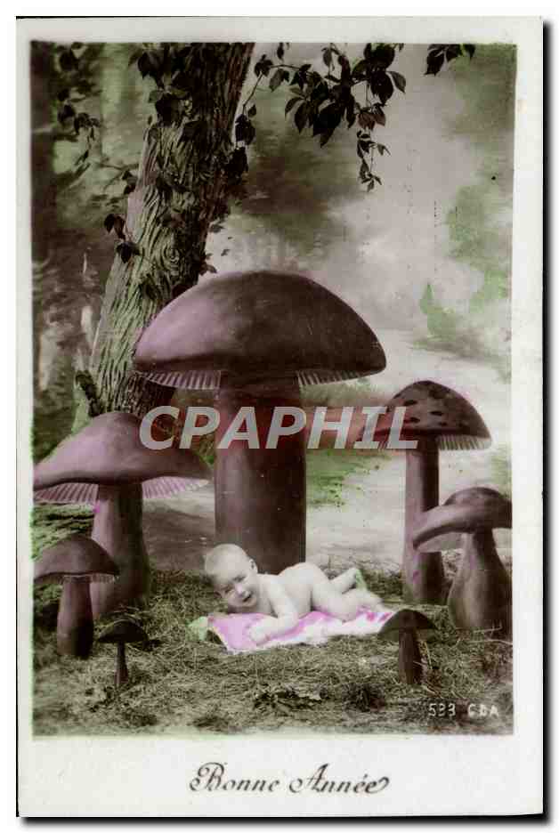 CPA Champignon Champignons Enfant Bebe