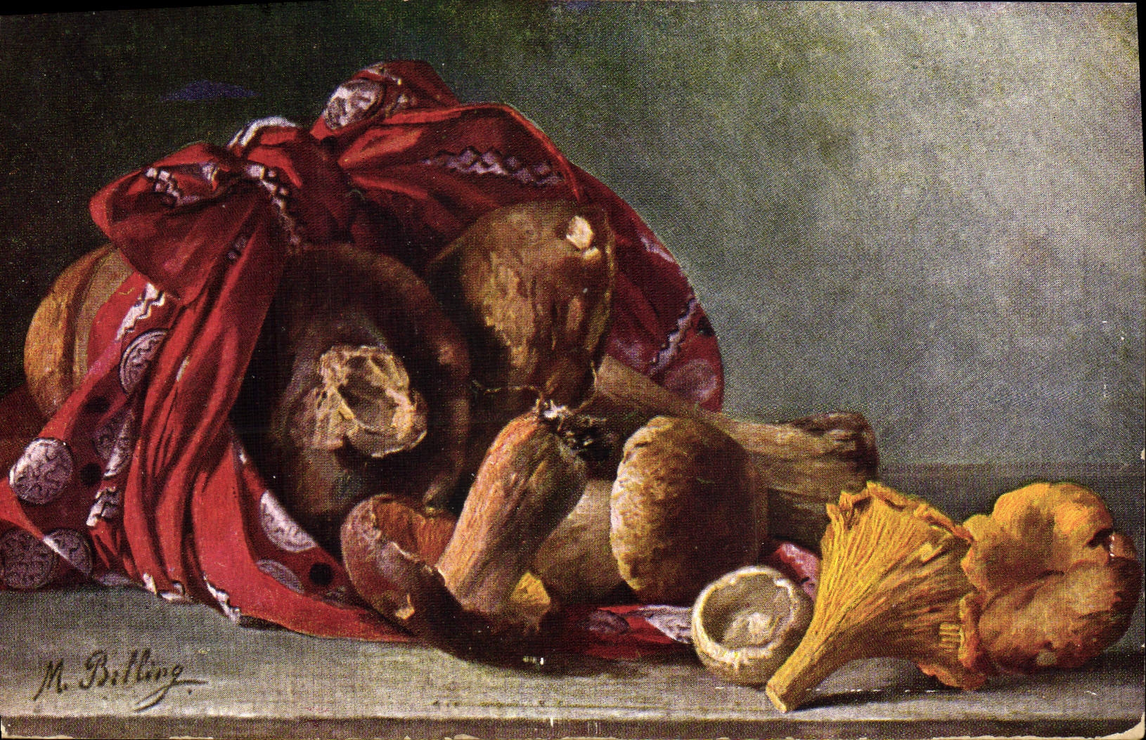 Champignons — nature morte — M. Billling - Recto