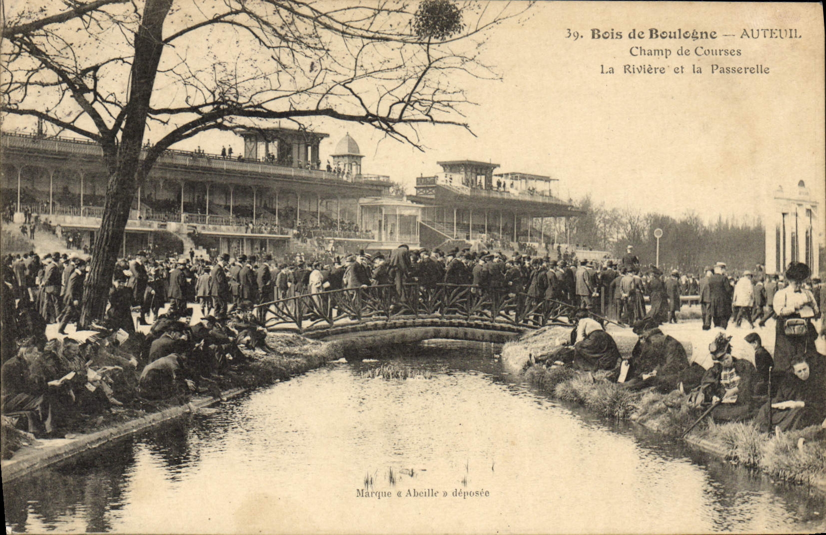 Bois de Boulogne — Auteuil. Campo da Corse. La Fiumana e il Ponte — Marchio depositato « Abeille »