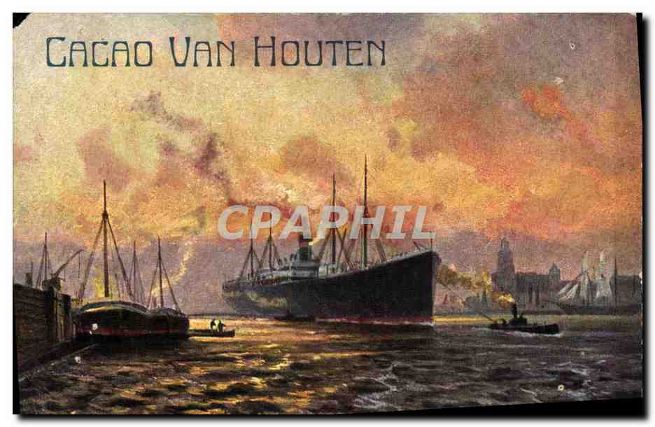 CPA Bateau Paquebot Cacao Van Houten