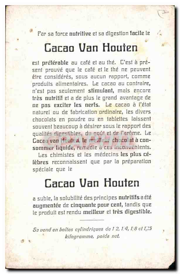 CPA Bateau Paquebot Cacao Van Houten — Verso