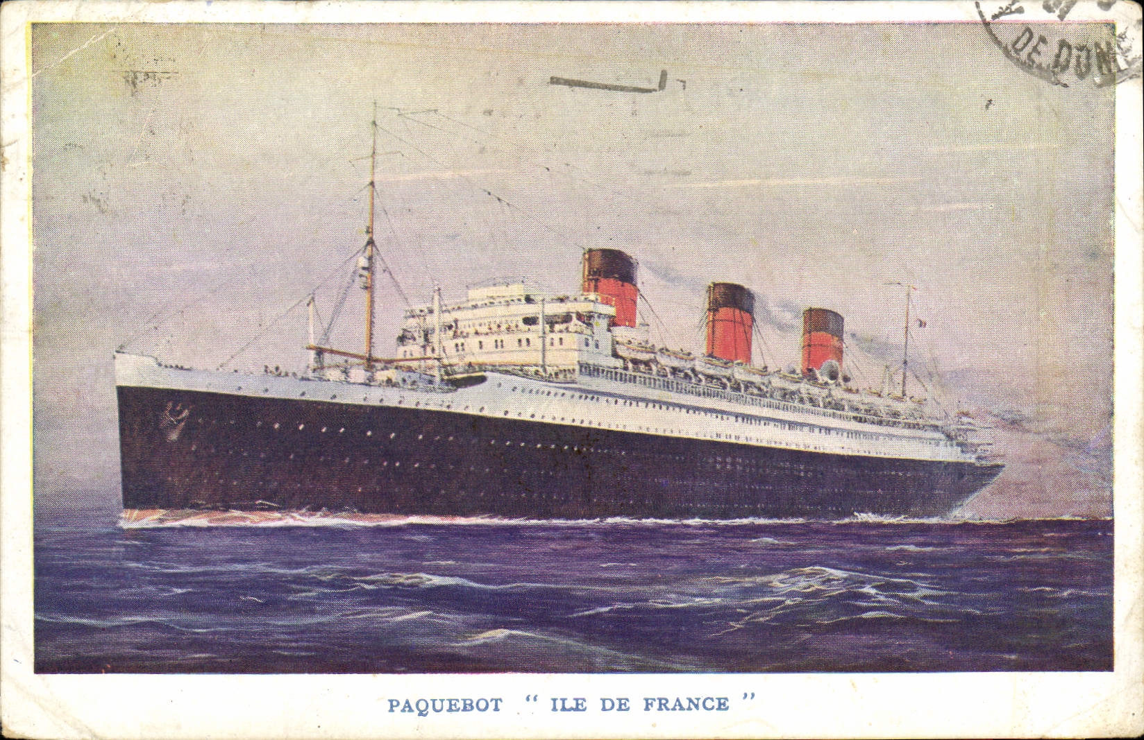 CPA Bateau Paquebot Ile de France French Line 
