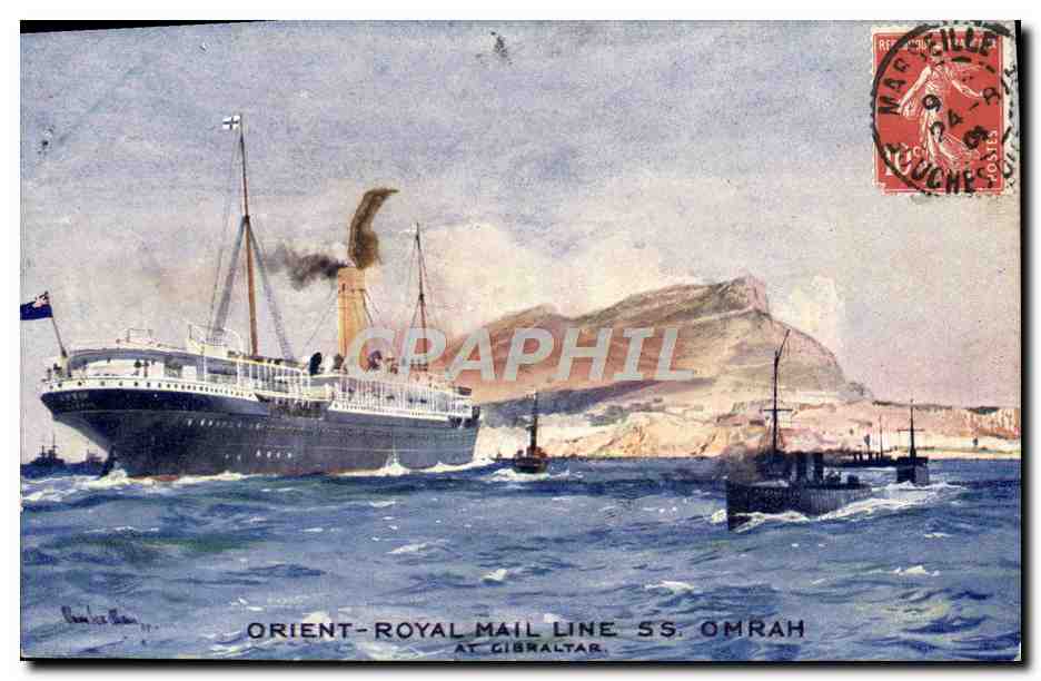 SS Omrah — Orient-ROYAL MAIL LINE — à Gibraltar