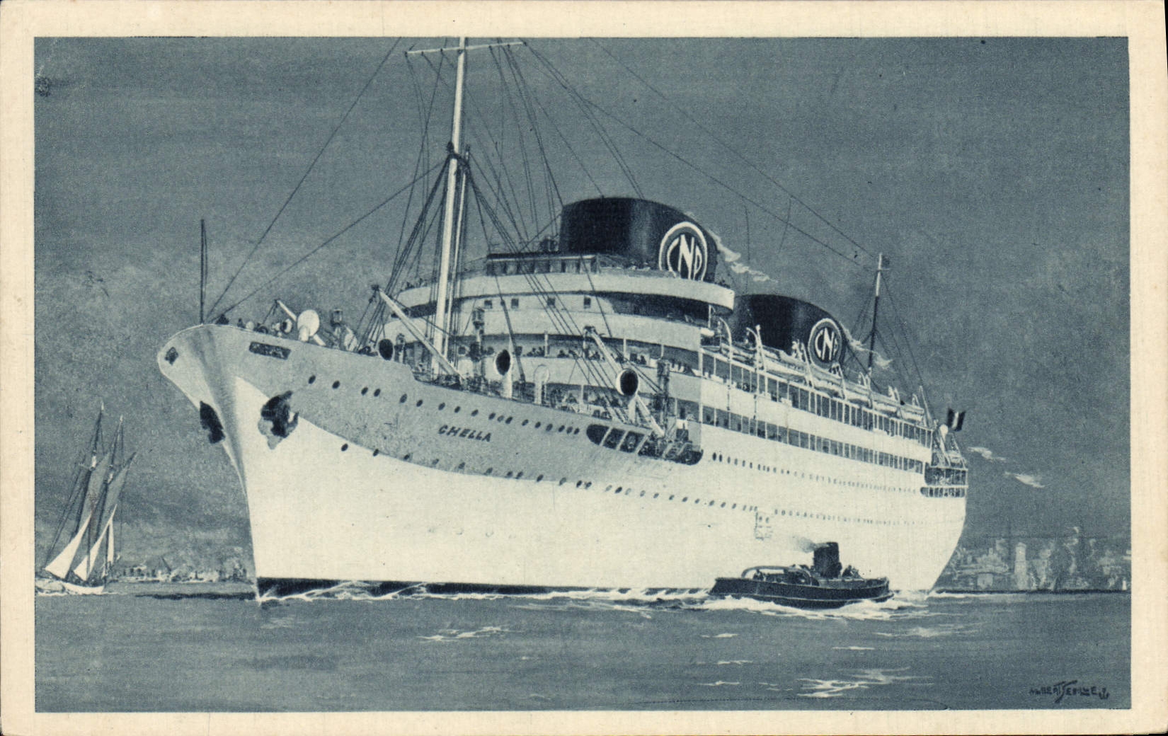 CPa Bateau Compagnie de navigation mixte Paquebot Chella 