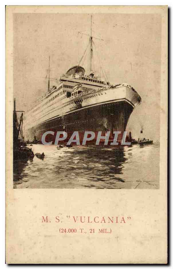 CPA Bateau Paquebot Ms Vulcania Trieste