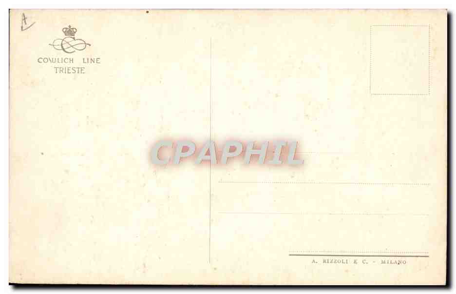 CPA Bateau Paquebot Ms Vulcania Trieste — Verso
