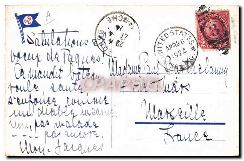 CPA Bateau Paquebot SS President Roosevelt  — Verso