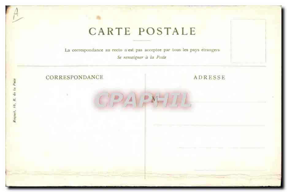 CPA Bateau Paquebot Messageries Maritimes Fumoir de 1ere classe  — Rückseite