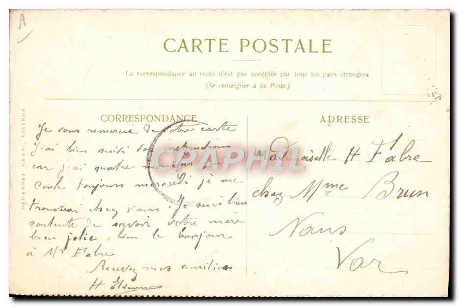 CPA Bateau Paquebot Messageries Maritimes Zanzibar — Back