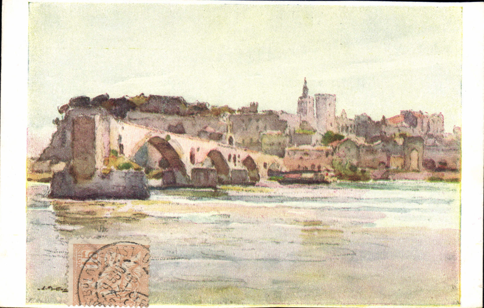 Pont Vieux à Castres — vue pittoresque — Imp. Dauvissat - Paris - Anverso