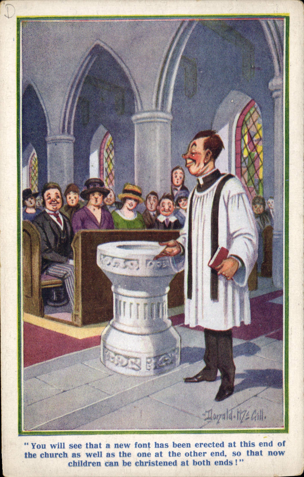 CPA Fantaisie Illustrateur Pretre Donald McGill