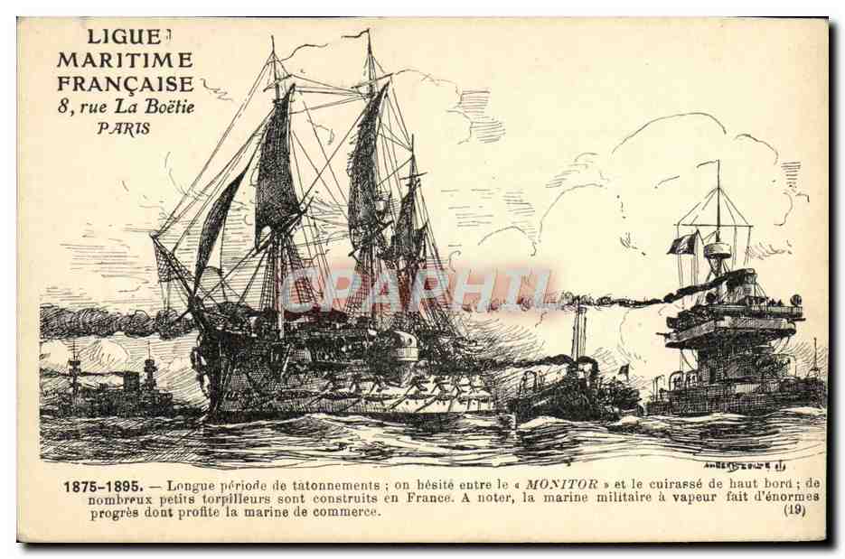 Marina francese — 1875-1895 — Ligue Maritime Française, 8 rue La Boétie, Parigi
