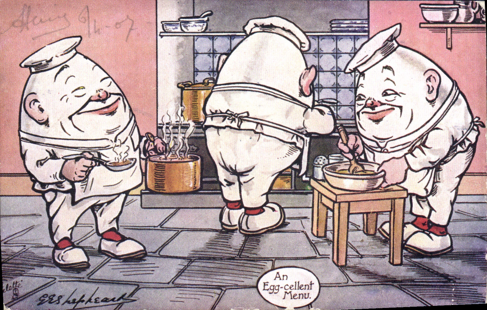 CPA Illustrateur Shapleaca Oeuf Oeufs Patissier TOP