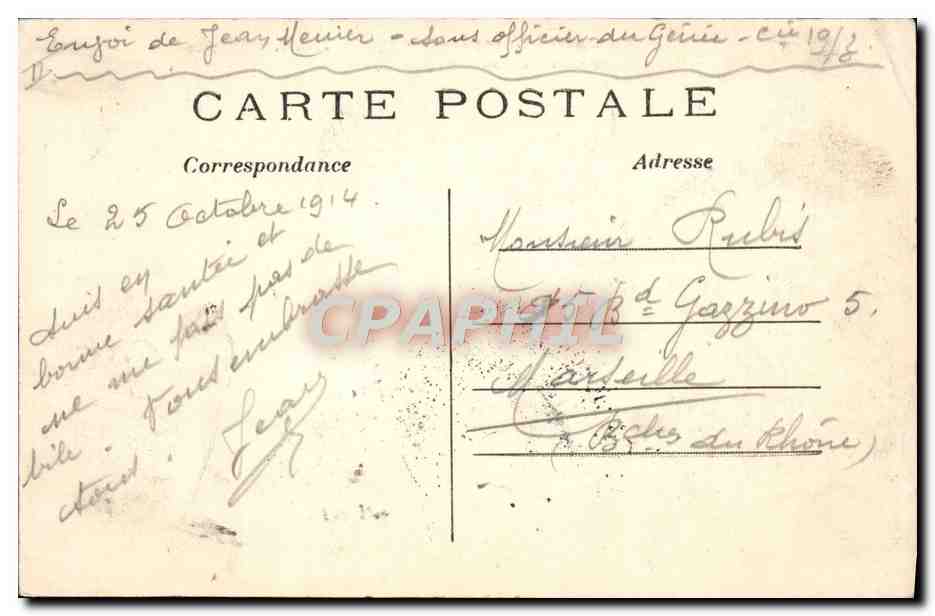 CPA Militaria Destruction d'une voie ferre  — Rückseite