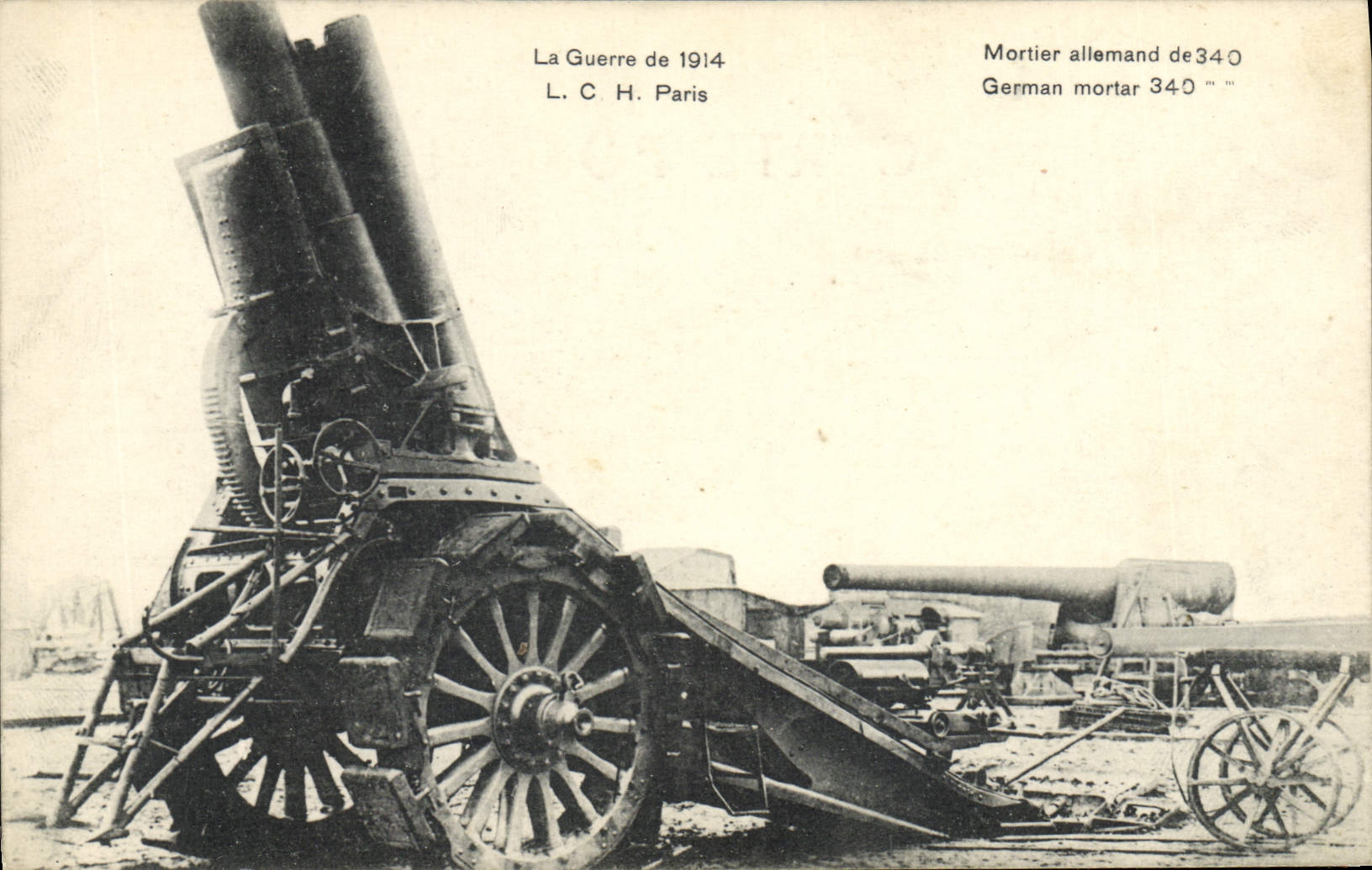 Mortier allemand de 340 — La Guerre de 1914 — L.C.H. Paris