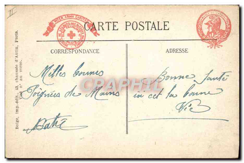 CPA Militaria Paris Musee de l'armee Debris du zeppelin n°8 abattu a Badonviller  — Verso