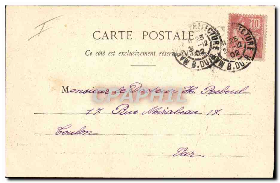 Les Grandes Manœuvres d'Armées de 1902 — La 6e Batterie du 23e d'Artillerie (17e Corps) près de Fourquevaux — Édition Labouche frères, Toulouse — Verso