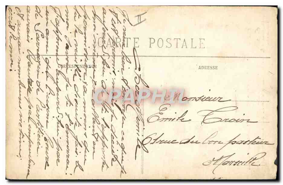 CPA Militaria Obus de rupture de 420 mm allemand tombe sur un fort  — Rückseite