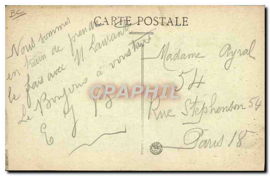 En Auvergne - 94. A la Ferme - Départ pour le Marché — Éditeur B. A. (sous-titré 'B. A.') — Verso