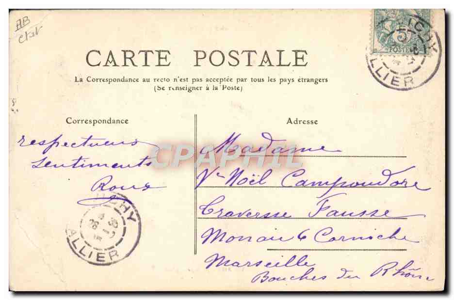 CPA Folklore Auvergne Un attelage auvergnat Boeufs  — Verso