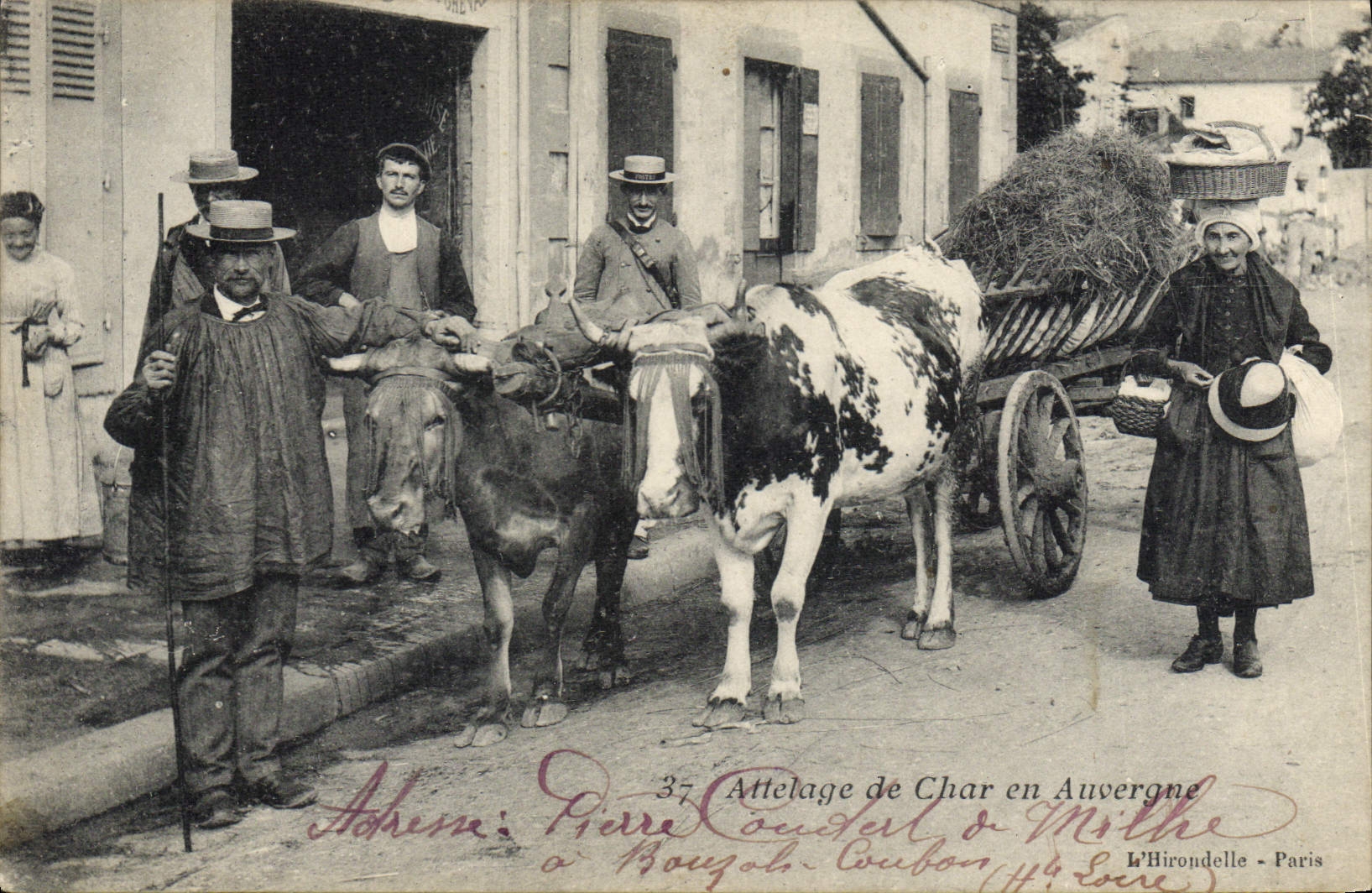 Attelage de Char en Auvergne — Pierre Couzotel & Mlle. — L'Hirondelle, Paris