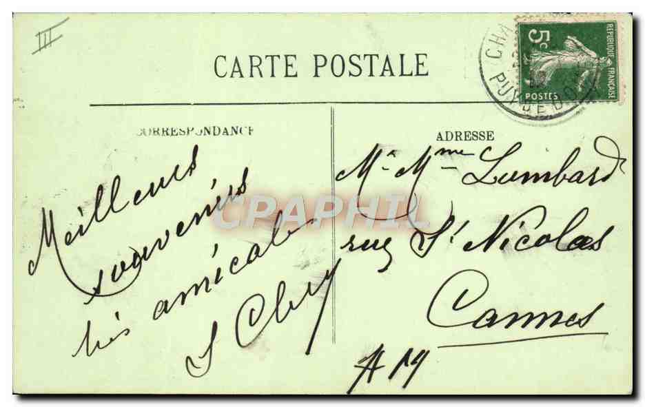 CPA Folklore Auvergne la bourre — Verso