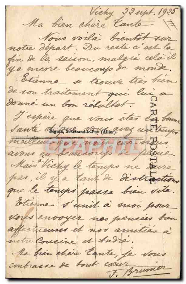 CPA Folklore Auvergne La dnoce — Verso