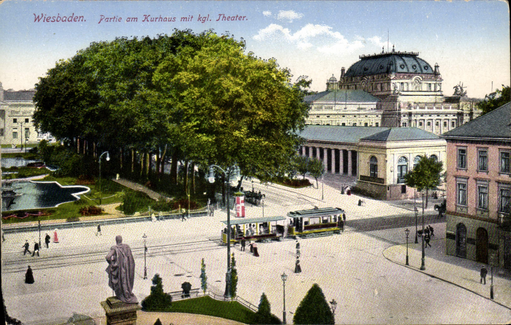 CPA Theatre Wiesbaden Partie am Kurhaus mit kgl Theater 