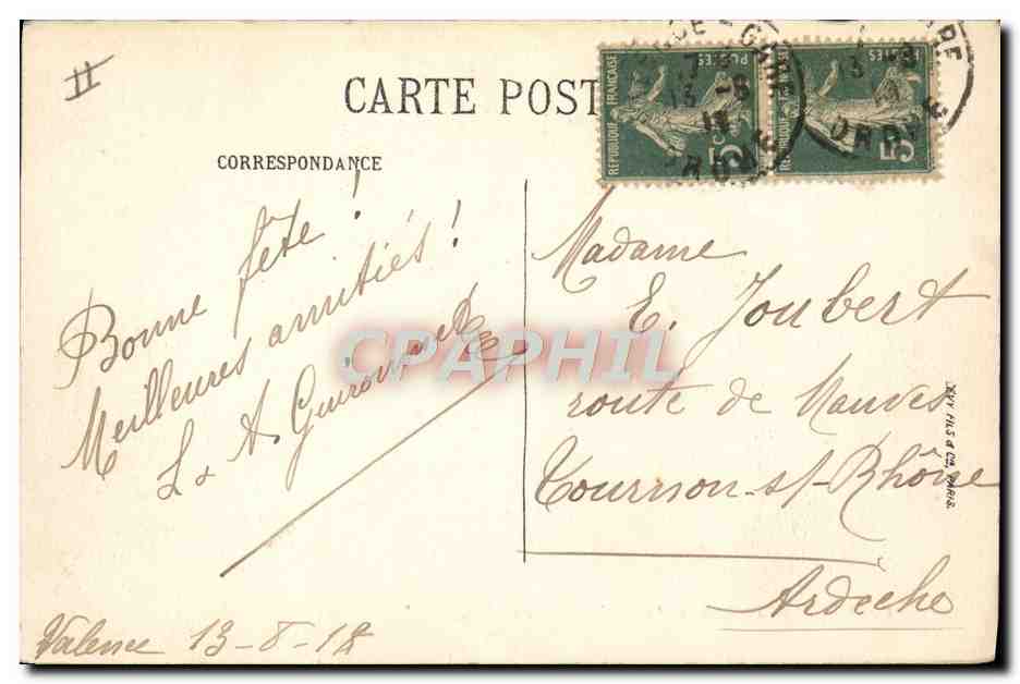 CPA Theatre et l'hotel de ville Valence  — Verso