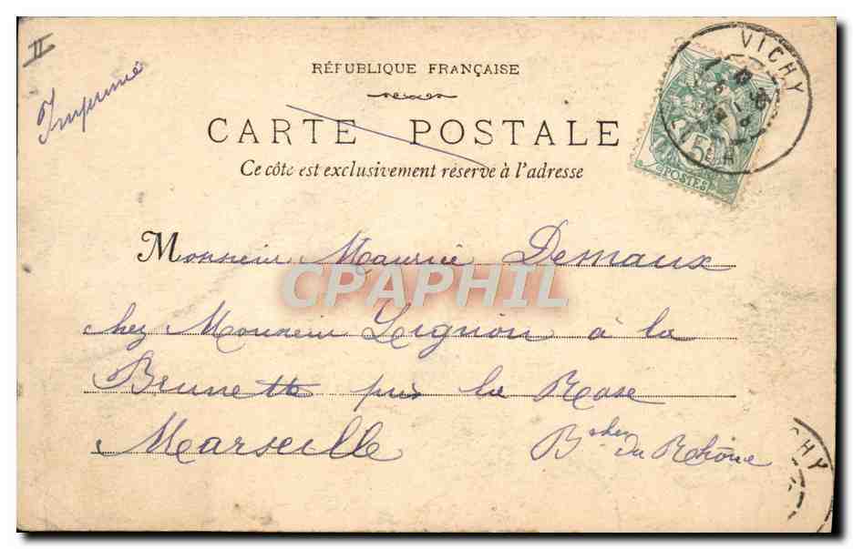 CPA Vichy Casino Nouvelle salle du Theatre  — Rückseite