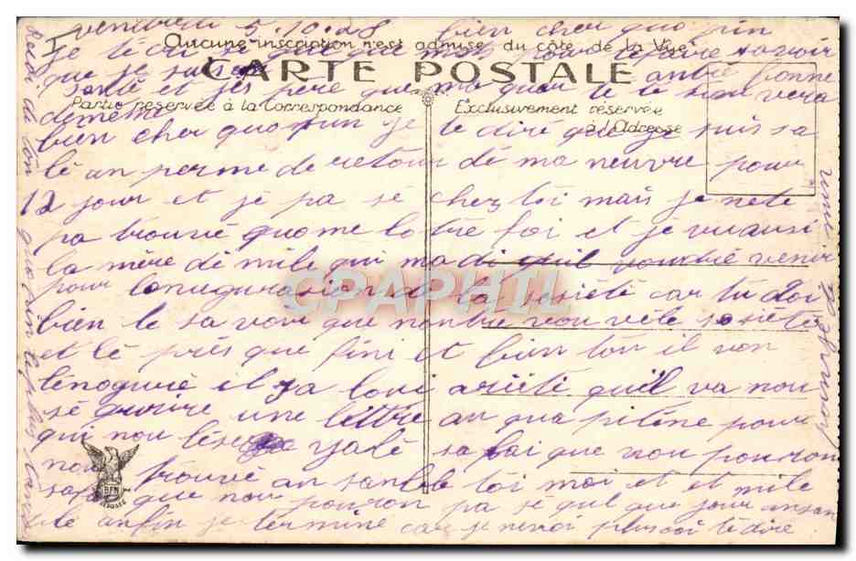 CPA Villefranche sur mer La rade et l'escadre Bateaux — Verso