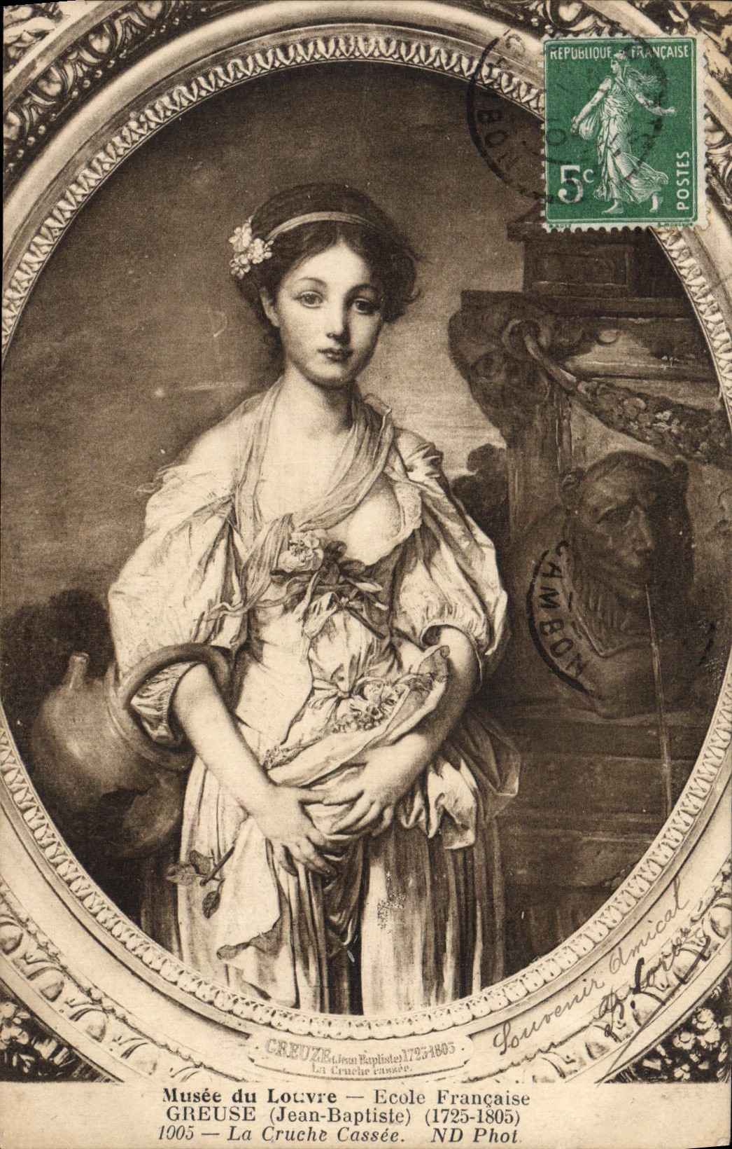 CPA Musee du Louvre Greuse La cruche cassee