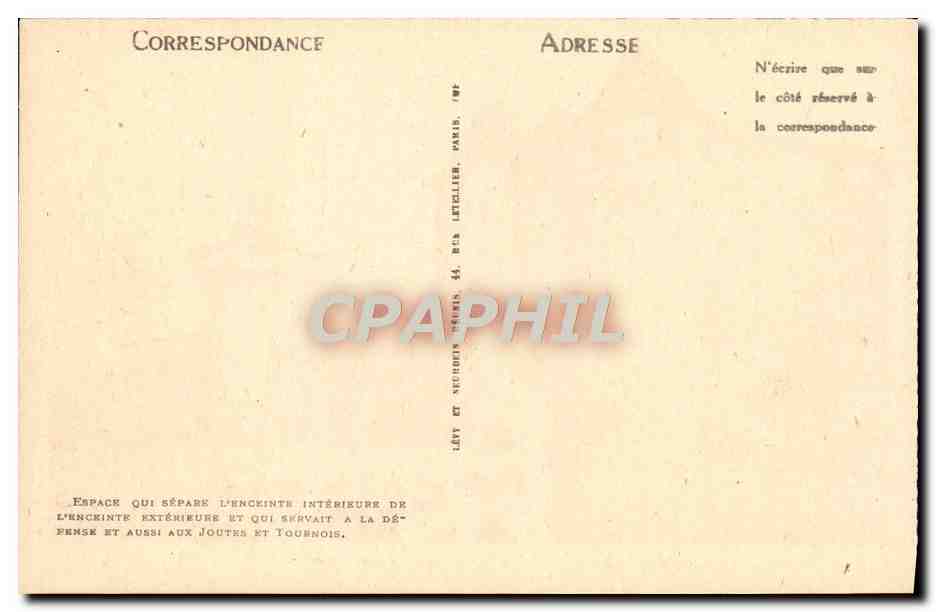 CPA Carcassonne Les Hautes Lices — Verso