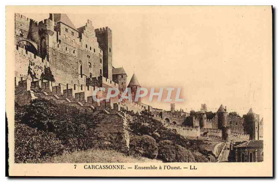 CPA Carcassonne Ensemble A I'Ouest
