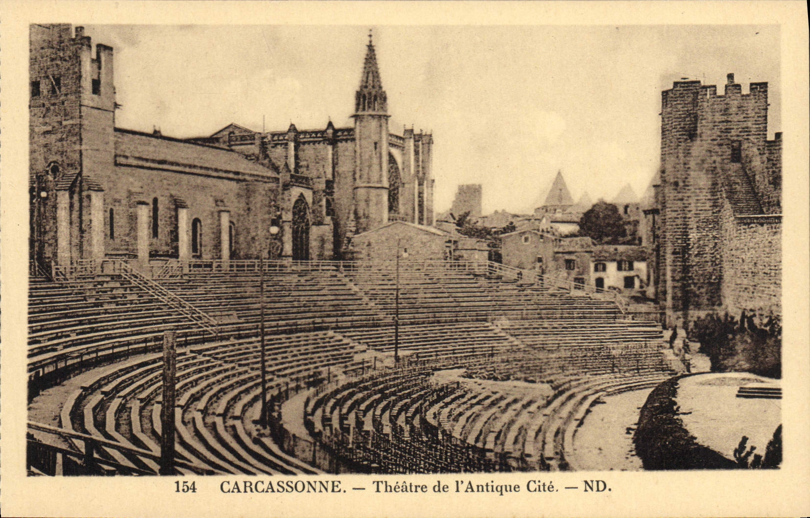 CPA Carcassonne Theatre De I'Antique Cite