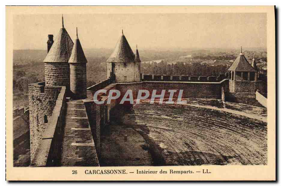 CPA Carcassonne Interieur Des Remparts