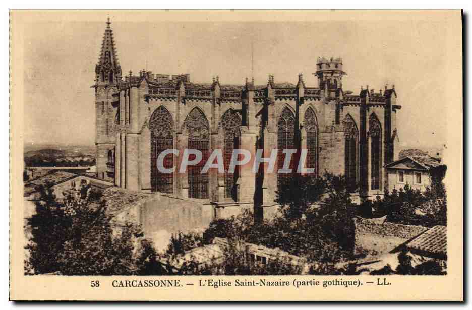 CPA Carcassonne L'Eglise Saint Nazaire