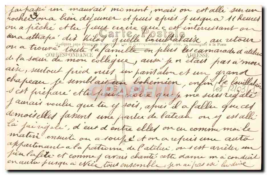 CPA Beaulieu La Petite Afrique — Rückseite