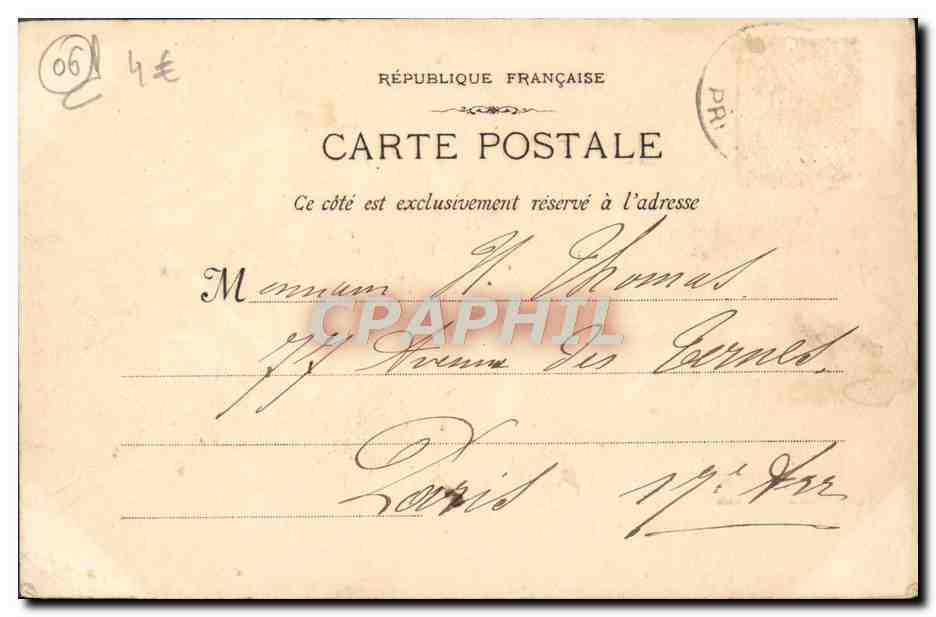 CPA Beaulieu Sur Mer La Rade Et Le Grand Hotel — Rückseite