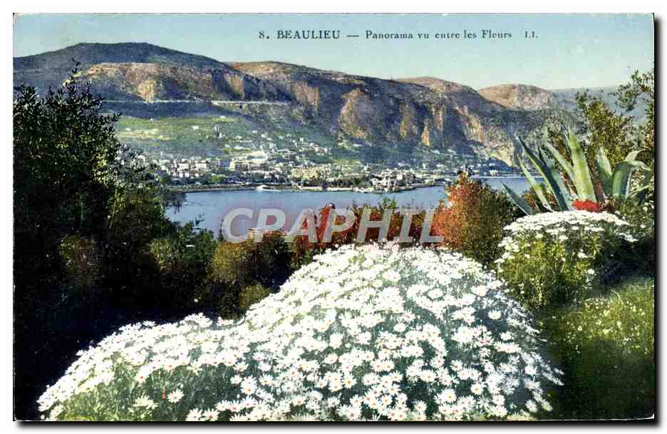 CPA Beaulieu Panorama Vu Entre Les Fleurs