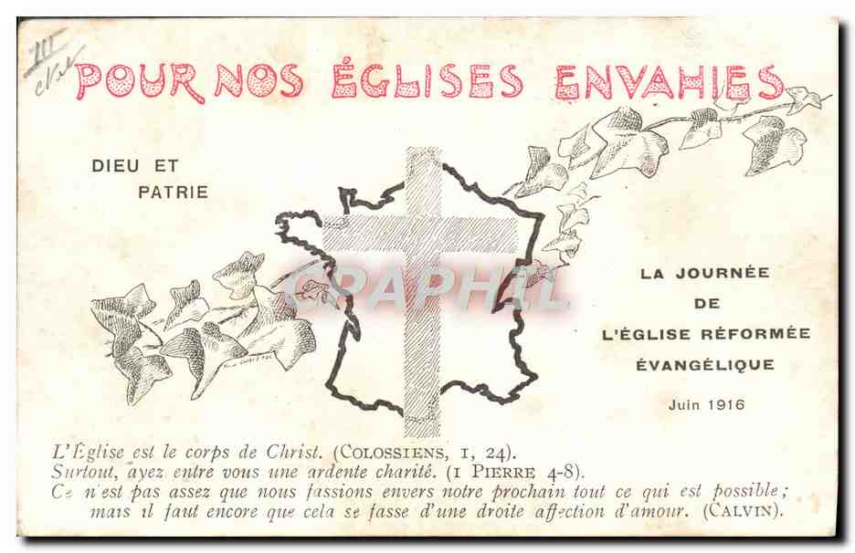 Temple de St-Quentin — Temple de Thann — Temple de Rixens — Église envahie — Église libérée — Journée de l'Église Réformée — Église de France — Verso