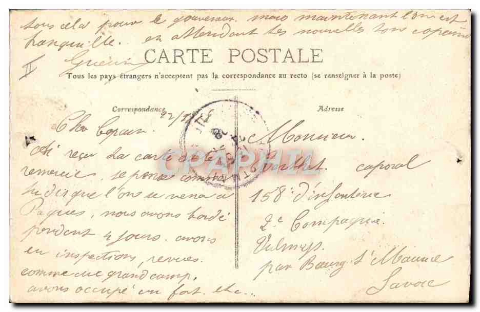 CPA Religion prostestante Belfort Temple protestant — Verso