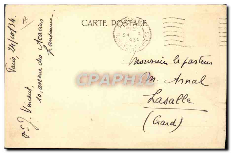 CPA Religion prostestante Semaine protestante Mulhouse 1927 La chanson du travail par l'ecole du dimanche enfantine — Verso