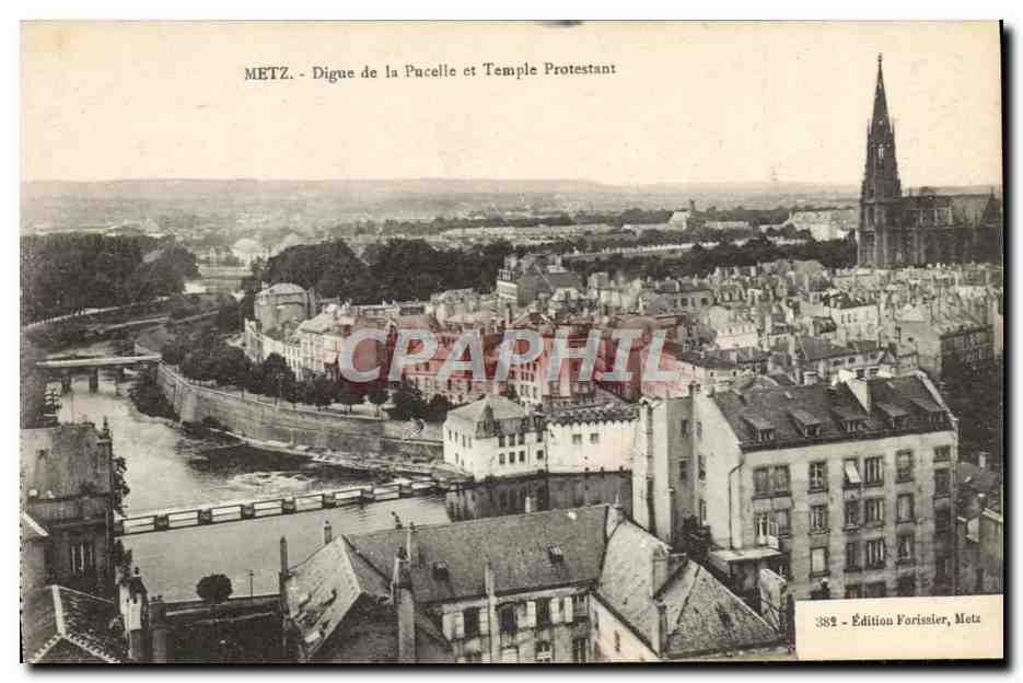 CPA Religion prostestante Metz Digue de la Pucelle et Temple protestant