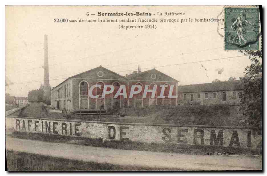 CPA Sucrerie Sermaize les Bains La raffinerie 