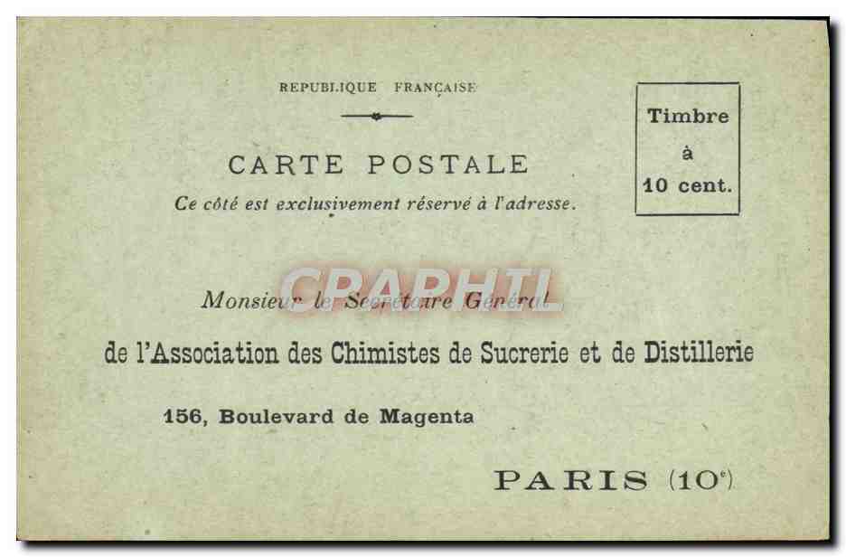 Carte Postale Sucrerie Boulevard de Magenta Paris 10eme 