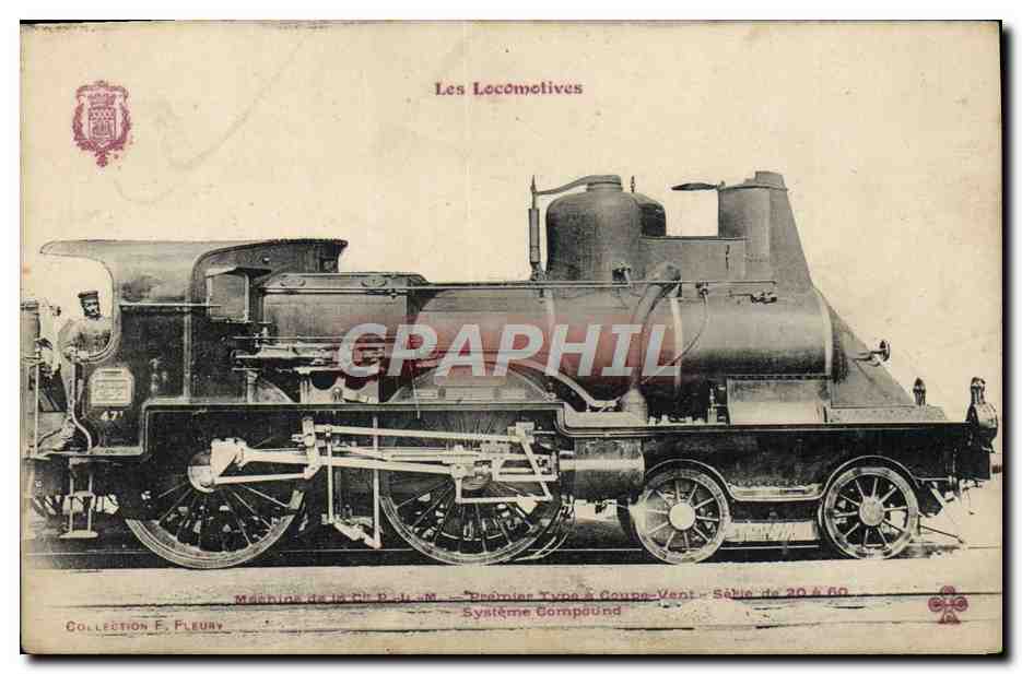 CPA Train Locomotive Machine de Cie PLM Premier type a coupe vente 