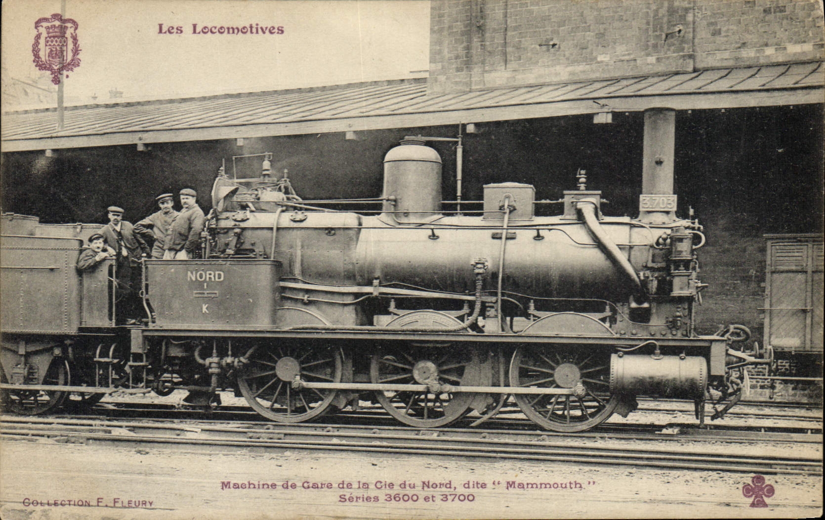 CPA Train Locomotive Machine de la Gare de la Cie du Nord dite Mammouth 