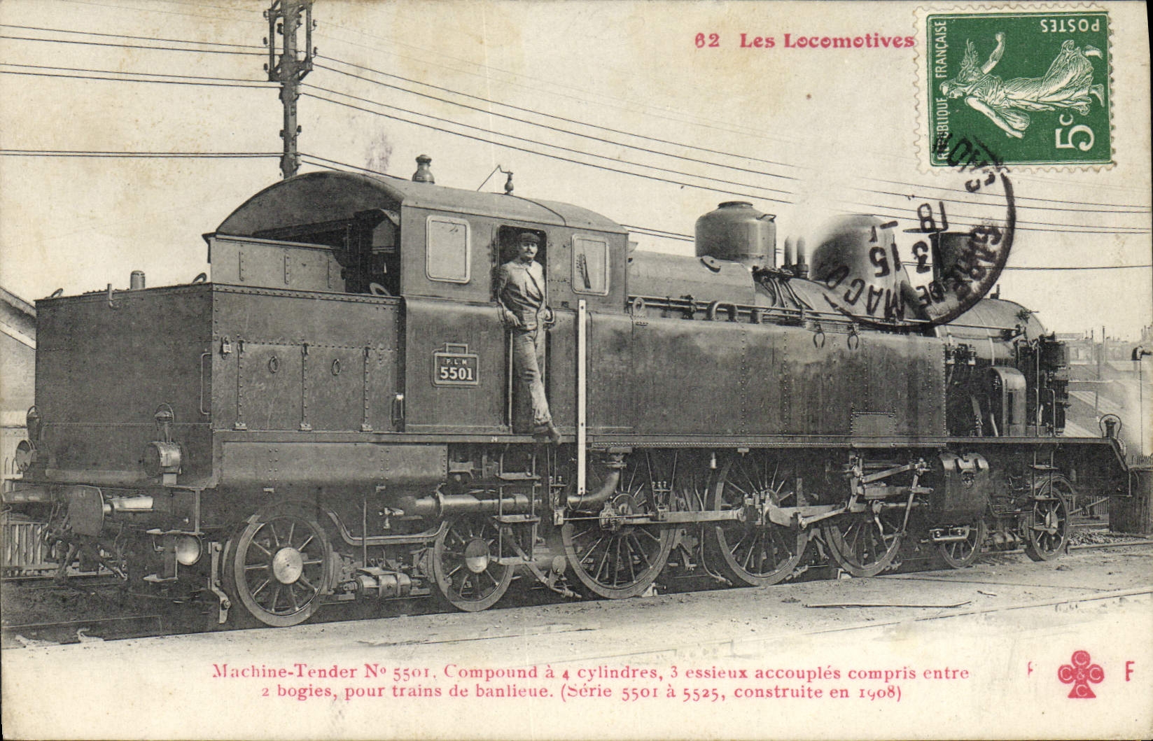 CPA Train Locomotive Machine tender 5501
